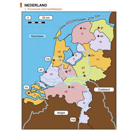 Afbeelding van Nederland : Provincies met hoofdsteden
