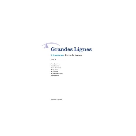Afbeelding van Grandes lignes 4e ed : 2 havo/vwo : Livre de textes