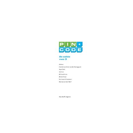 Afbeelding van Pincode 5e ed : 3 vwo : Leerboek Afbeelding van Pincode 5e ed : 3 vwo : Leerboek