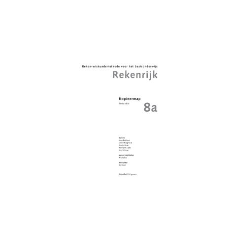 Afbeelding van RekenRijk 3e dr : 8a : Kopieermap Afbeelding van RekenRijk 3e dr : 8a : Kopieermap