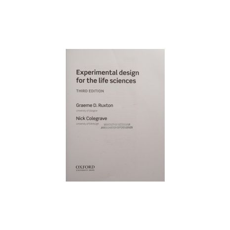 Afbeelding van Experimental design for the life sciences