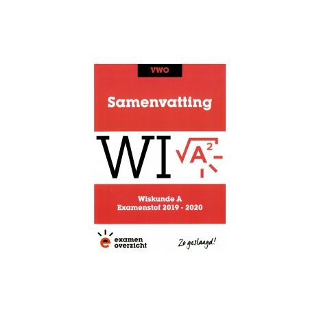 Afbeelding van Samenvatting Wiskunde A : vwo : Examenstof 2019-2020