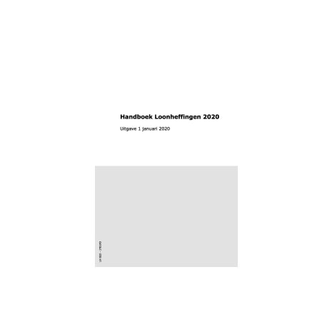 Afbeelding van Belastingdienst Handboek Loonheffingen 2020 Afbeelding van Belastingdienst Handboek Loonheffingen 2020