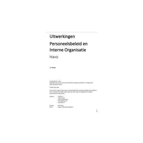 Afbeelding van LWEO Bedrijfseconomie 2e dr : havo : Personeelsbeleid en interne organisatie : Uitwerkingen