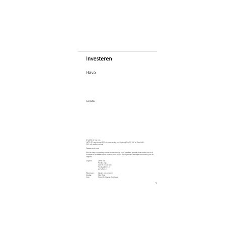 Afbeelding van LWEO Bedrijfseconomie 2e dr : havo : Investeren : Lesbrief Afbeelding van LWEO Bedrijfseconomie 2e dr : havo : Investeren : Lesbrief