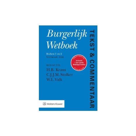 Afbeelding van Tekst & Commentaar Burgerlijk Wetboek Afbeelding van Tekst & Commentaar Burgerlijk Wetboek