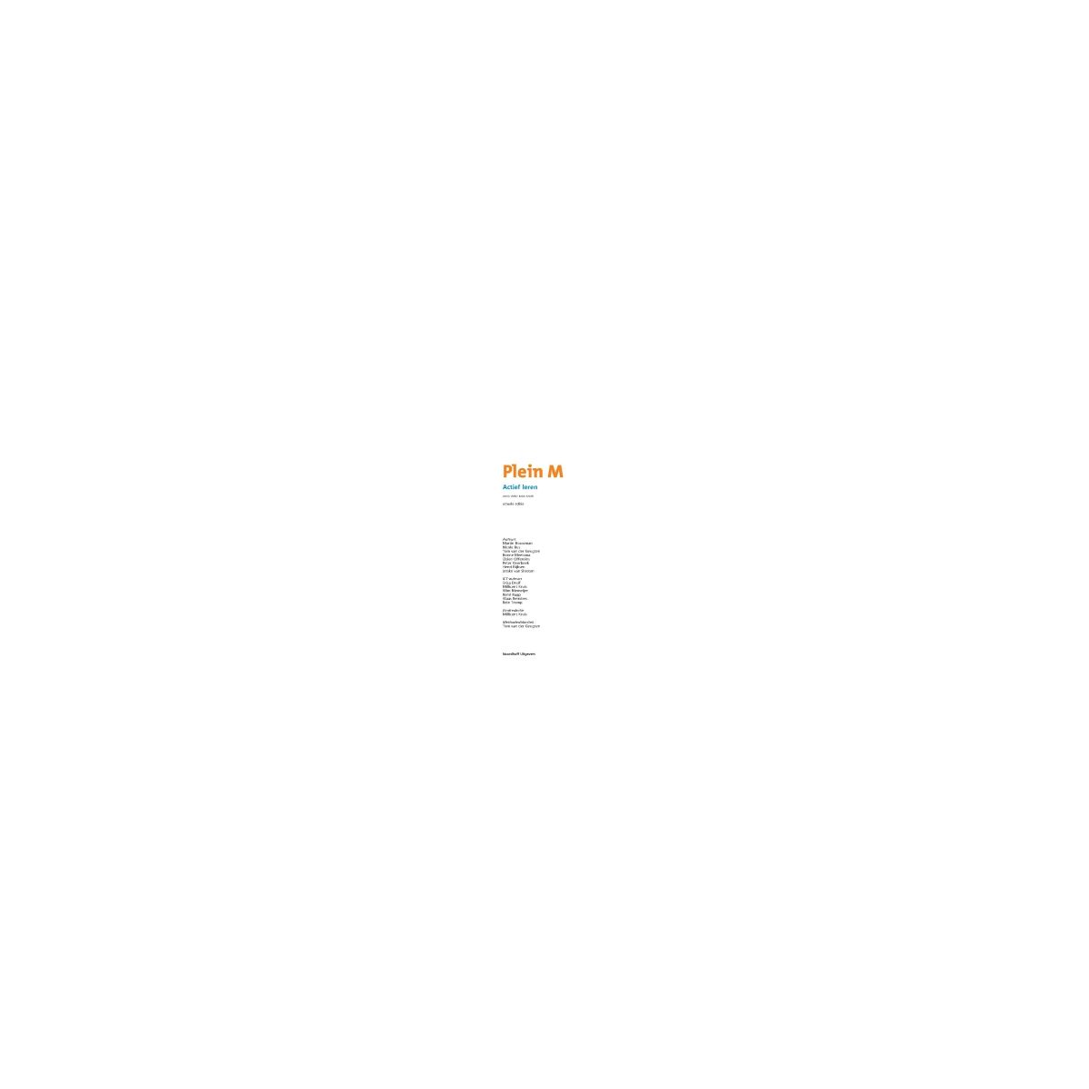 Afbeelding van Plein M 2e ed : 1 vmbo-bk/lwoo C : Leer-werkboek