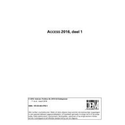 Afbeelding van Acces 2016 : Deel 1
